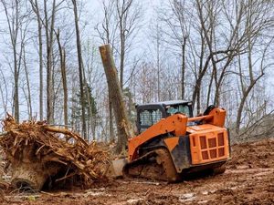 Land surveying before rural lot clearing in Athens Alabama